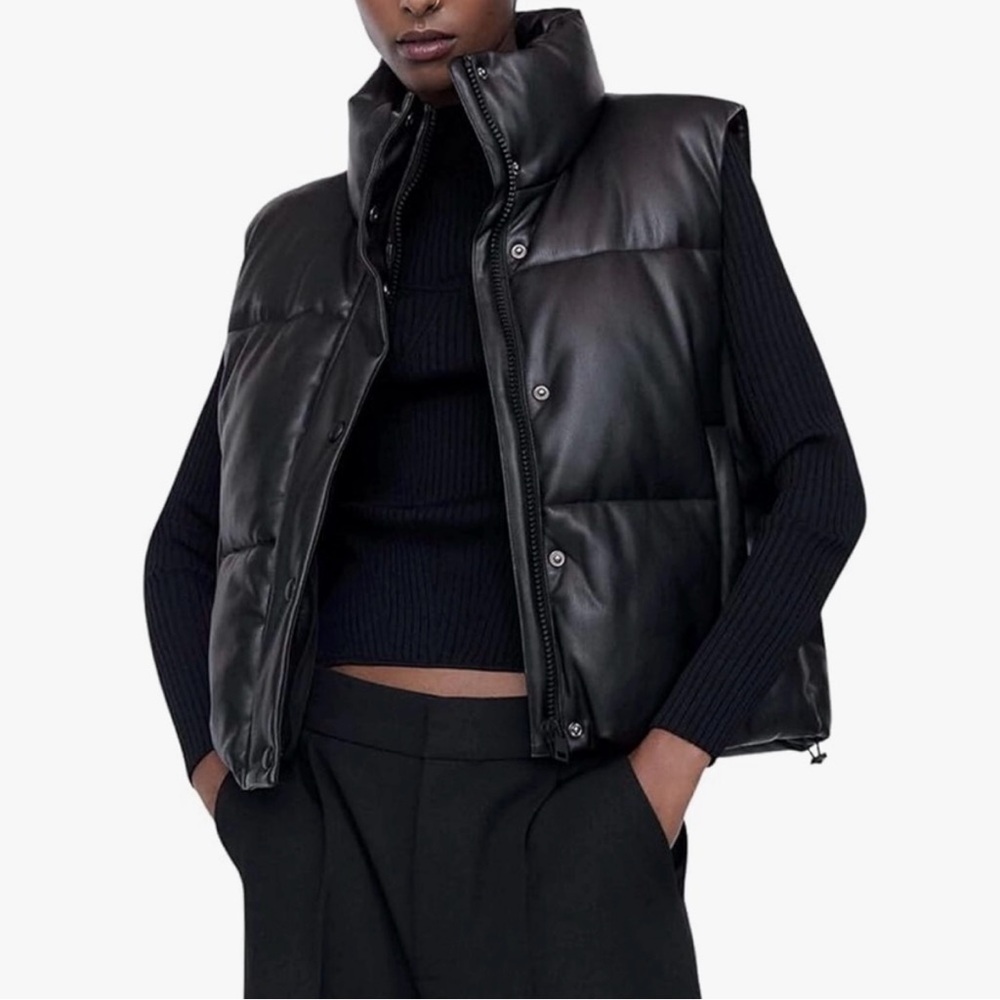 Zara Black Puffer Vest